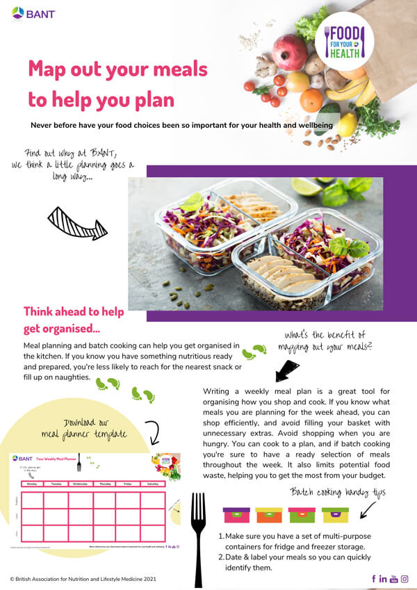 Map out your meals to help you plan